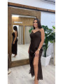 VESTIDO LENCERO MARRON