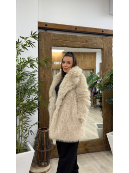 ABRIGO PELO LARGO BEIGE