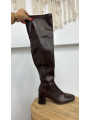 BOTA ALTA PIEL MARRON