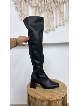 BOTA ALTA PIEL NEGRA