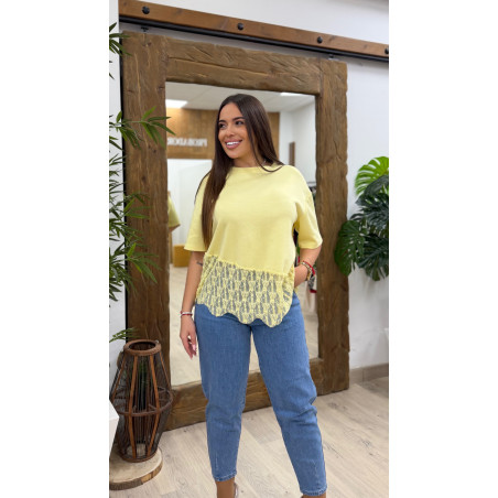 CAMISETA ENCAJE OLA