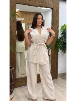 CONJUNTO CHALECO RAYAS