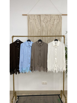 BLUSA ENCAJE SATINADO