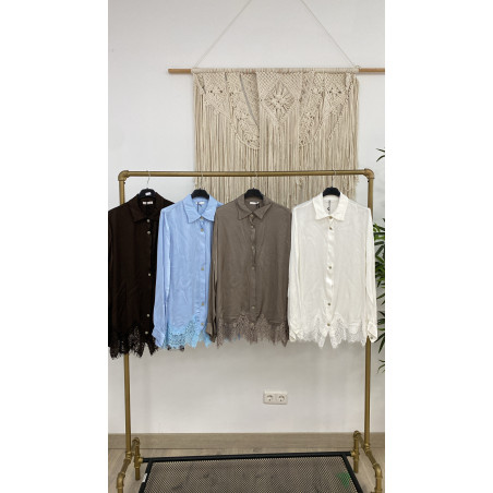 BLUSA ENCAJE SATINADO