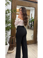 PANTALON PINZAS VESTIR NEGRO