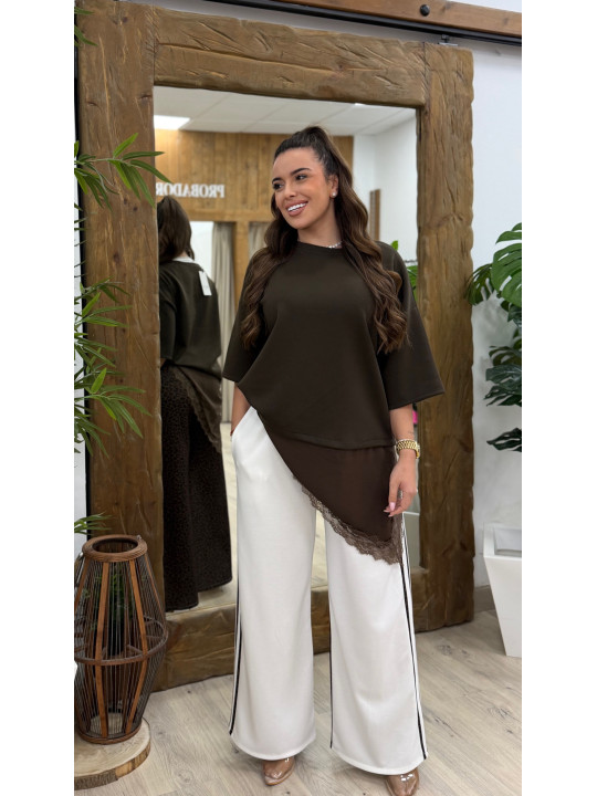 CAMISETA ENCAJE PICO