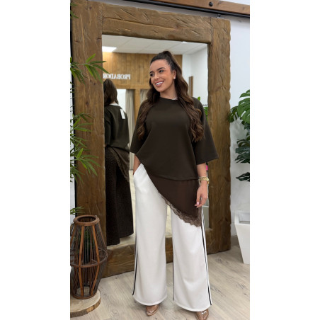 CAMISETA ENCAJE PICO