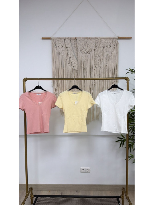 CAMISETA ENCAJE ALGODON