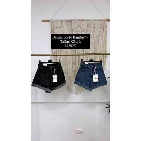 DENIM CORTO BAMBU NEGRO