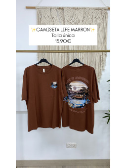CAMISETA LIFE MARRON