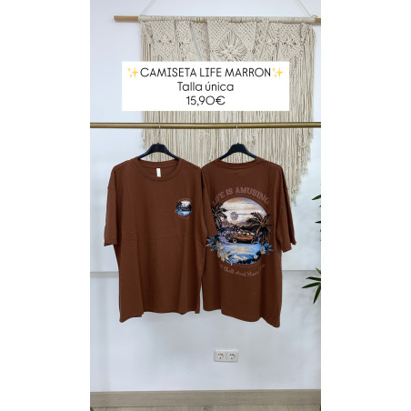 CAMISETA LIFE MARRON