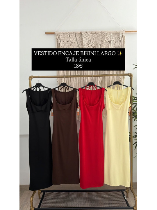 VESTIDO ENCAJE BIKINI LARGO