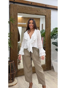 PANTALON 100% LINO