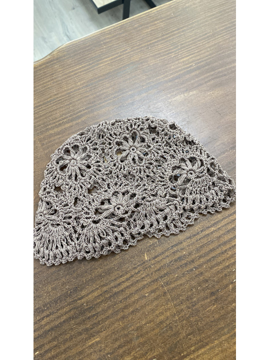 CASQUETE FLOR MARRON