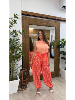 PANTALON VICHY FLUOR