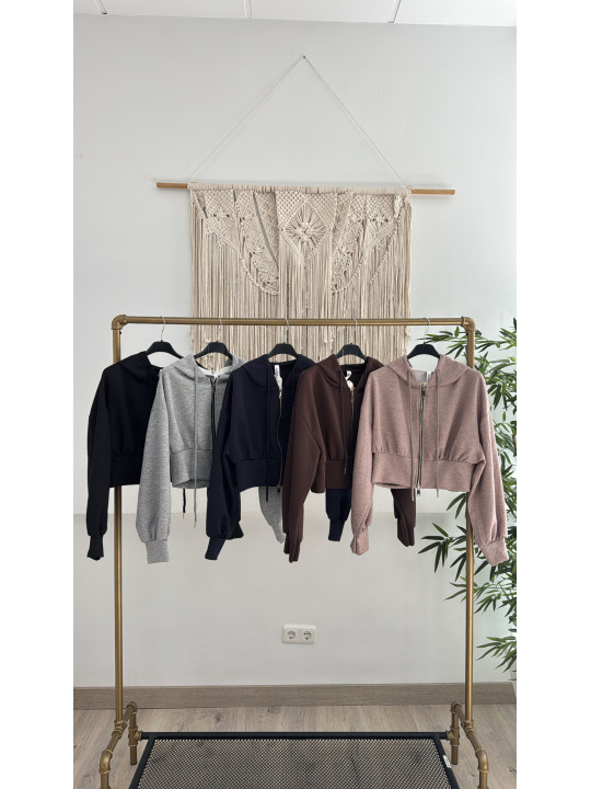 CHAQUETA CROP CREMALLERA